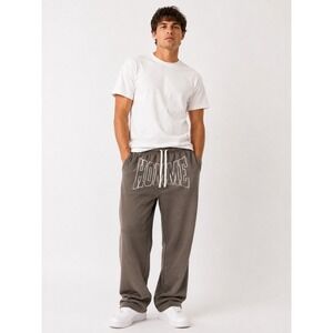 BoohooMan Mens Plus Straight Leg Joggers 3XL Gray Homme Graphic Streetwear Urban